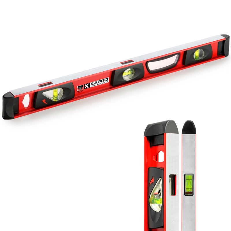 Kapro - 170 Samson Magnetic Contractor Heavy Duty I-Beam with Plumb Site Level - Features Horizontal and Vertical Vials and Dual-View Plumb Site - Aluminum - 24 Inch - Image 1
